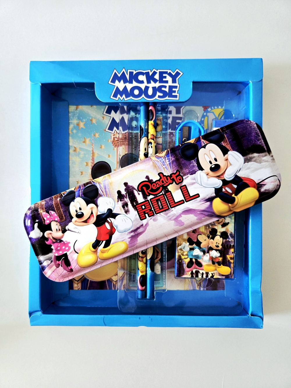7PC. Disney Mickey Mouse Stationery Set Pencil Case & School Supplies Kit - Picture 4 of 5